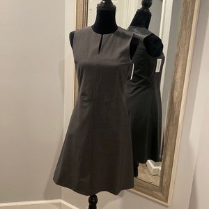 Theory gray split neck professional flared dress size 6